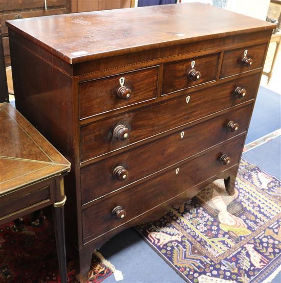 A Regency mahogany chest of six drawers, W.117cm